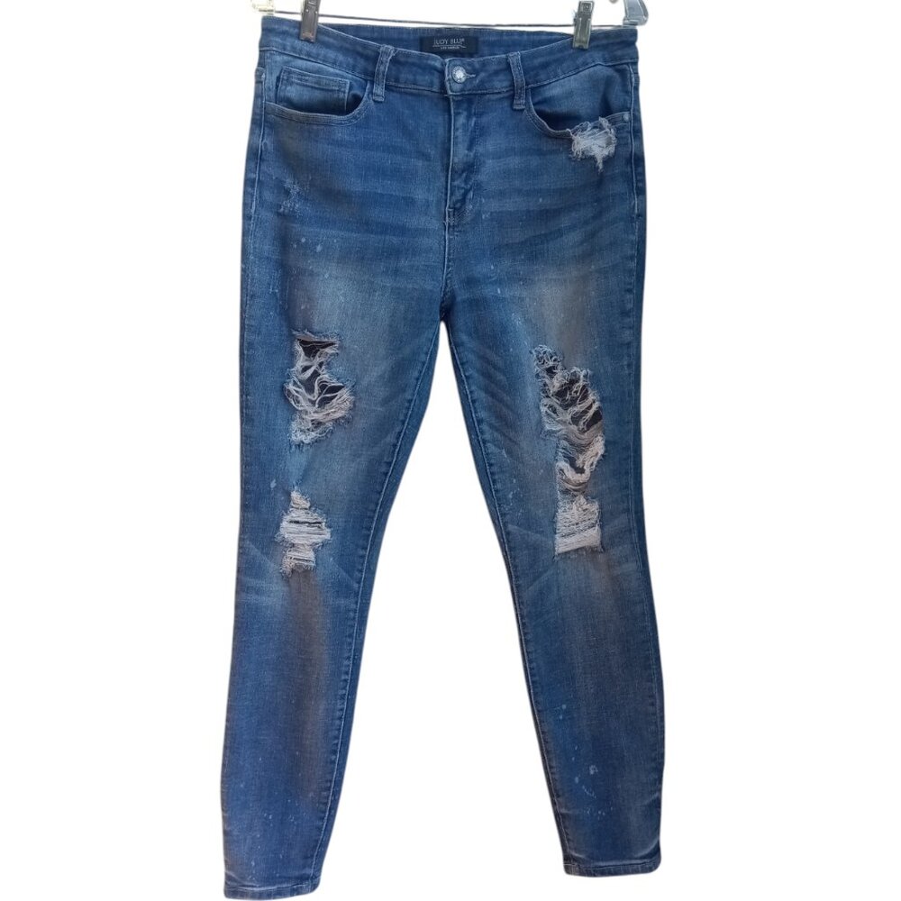 Judy Blue bleach spot distressed jeans sz  15/32